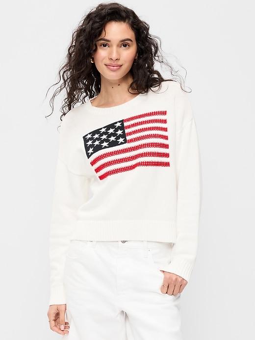 long-sleeve flag sweater
