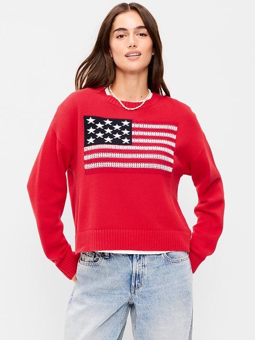long-sleeve flag sweater