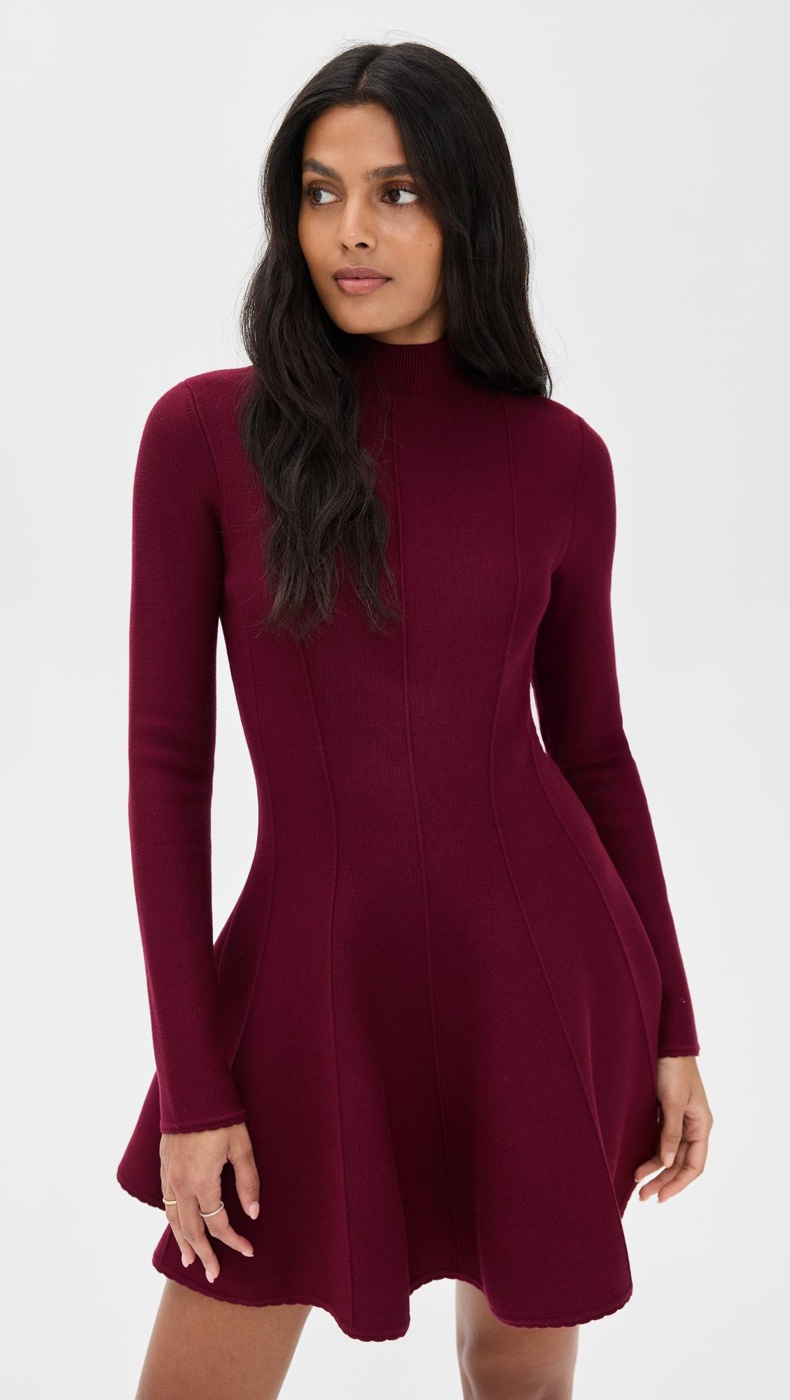 long sleeve flared corset dress