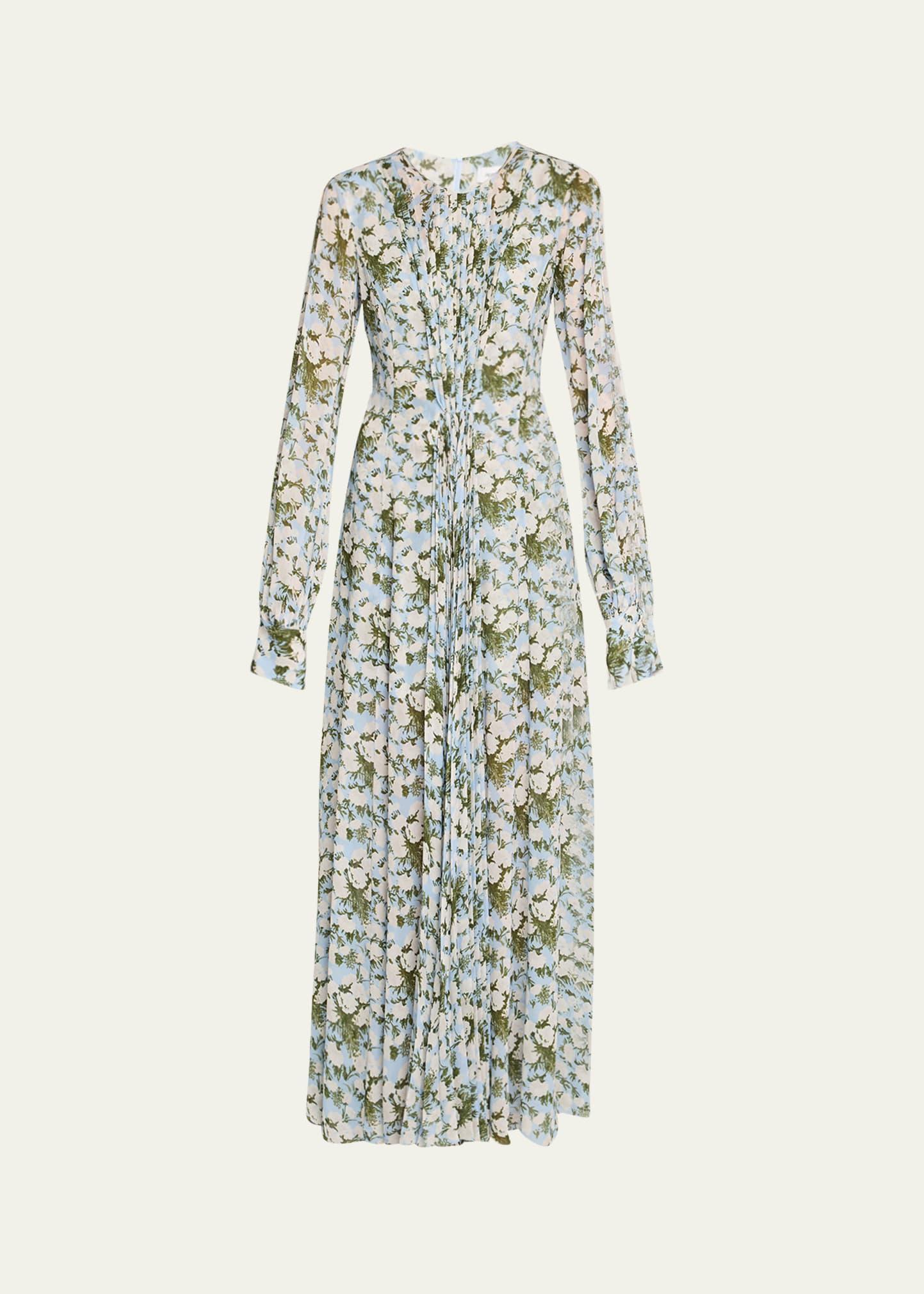 long-sleeve floral maxi dress