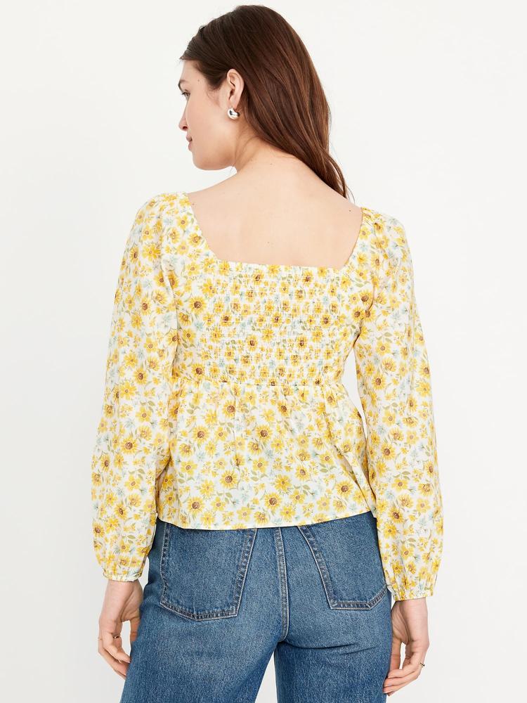 long-sleeve floral top