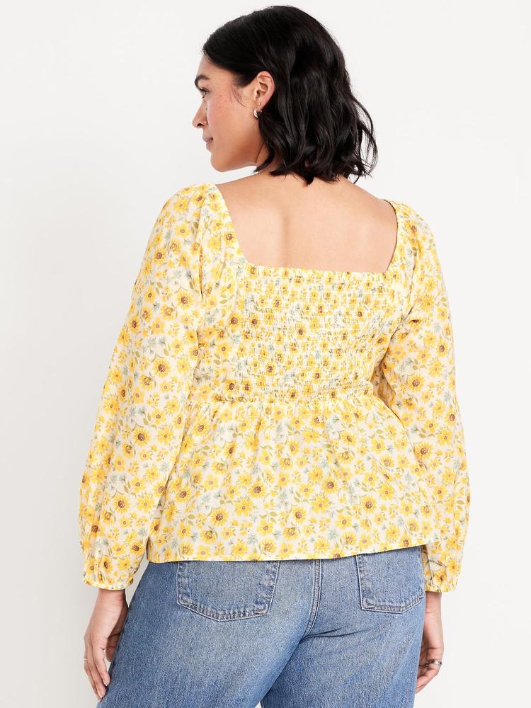 long-sleeve floral top