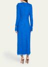 long sleeve fringe fil coupe dress