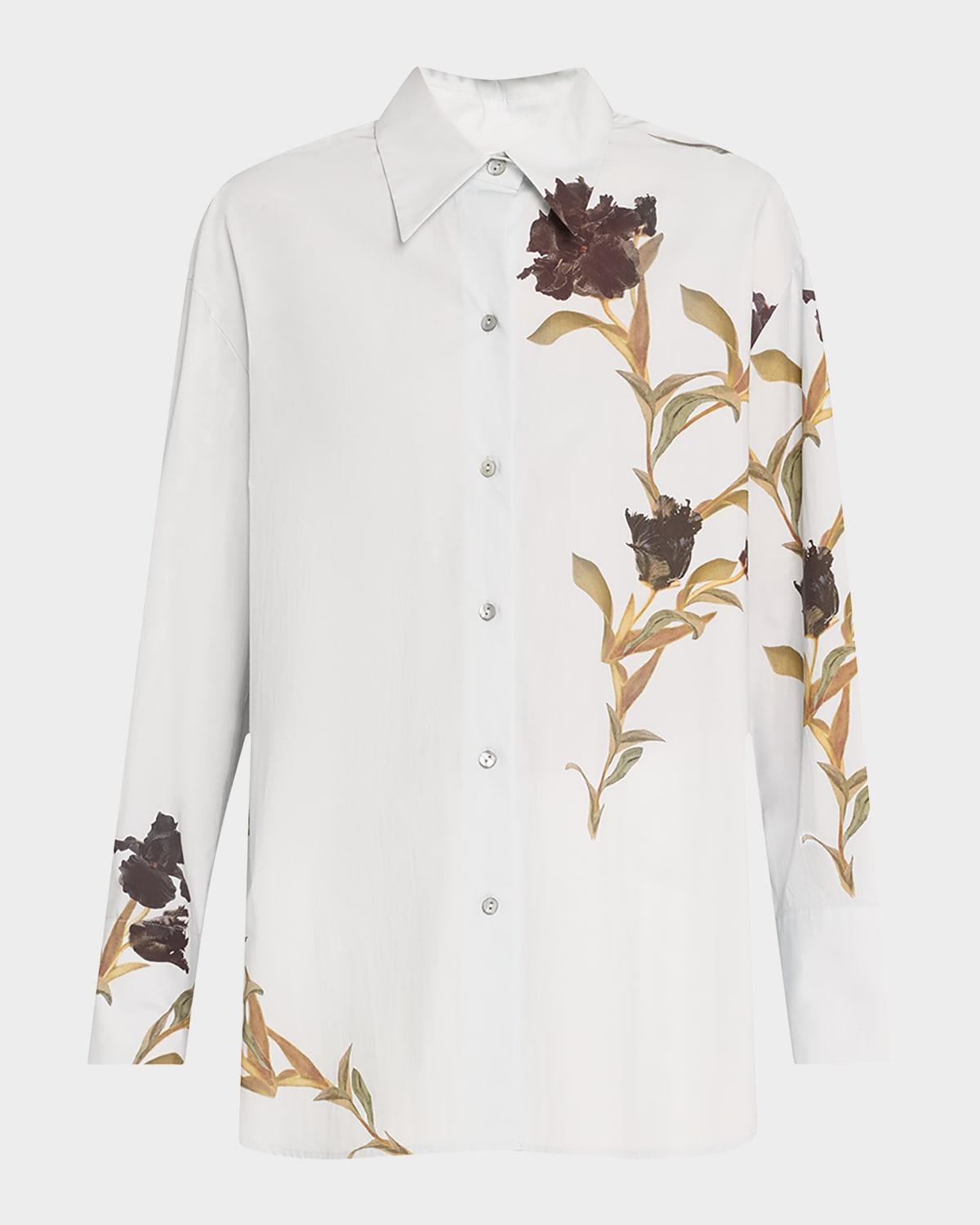 long-sleeve iris button-front shirt