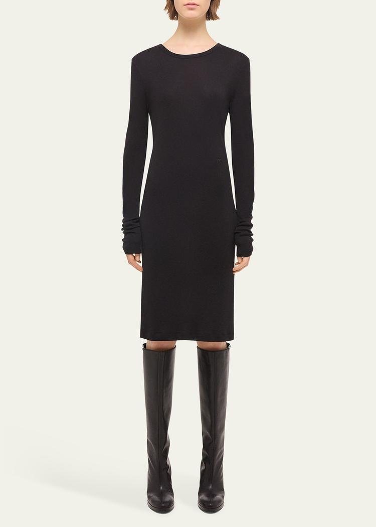long-sleeve knit dress