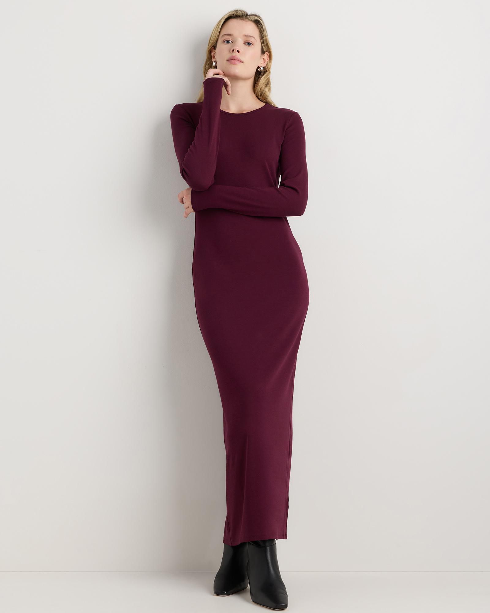 long sleeve knit maxi dress