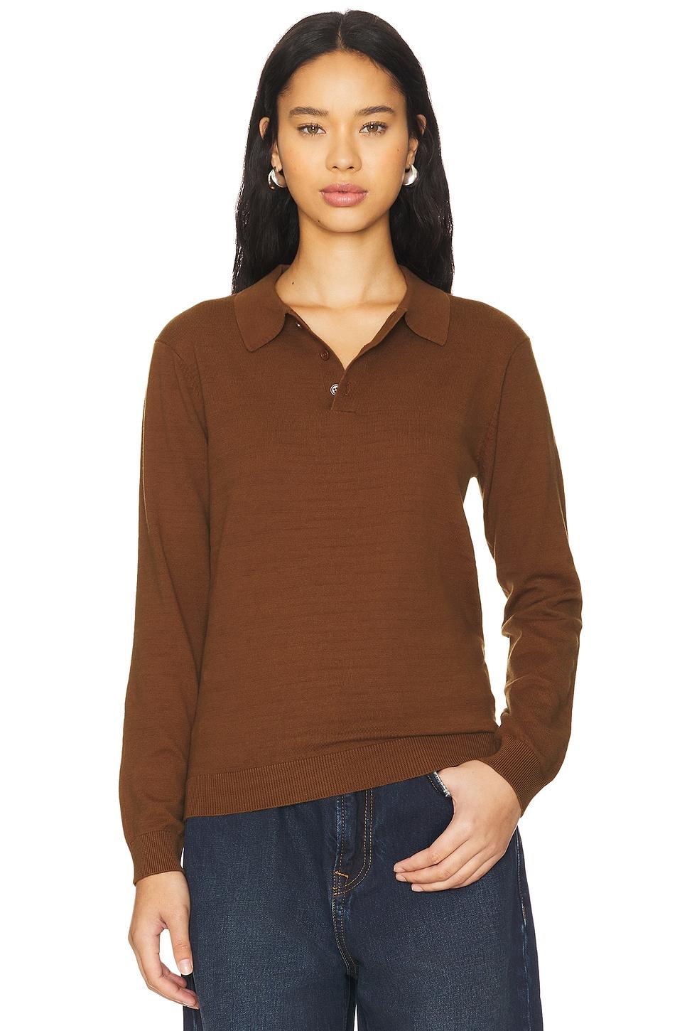 long sleeve knit polo in