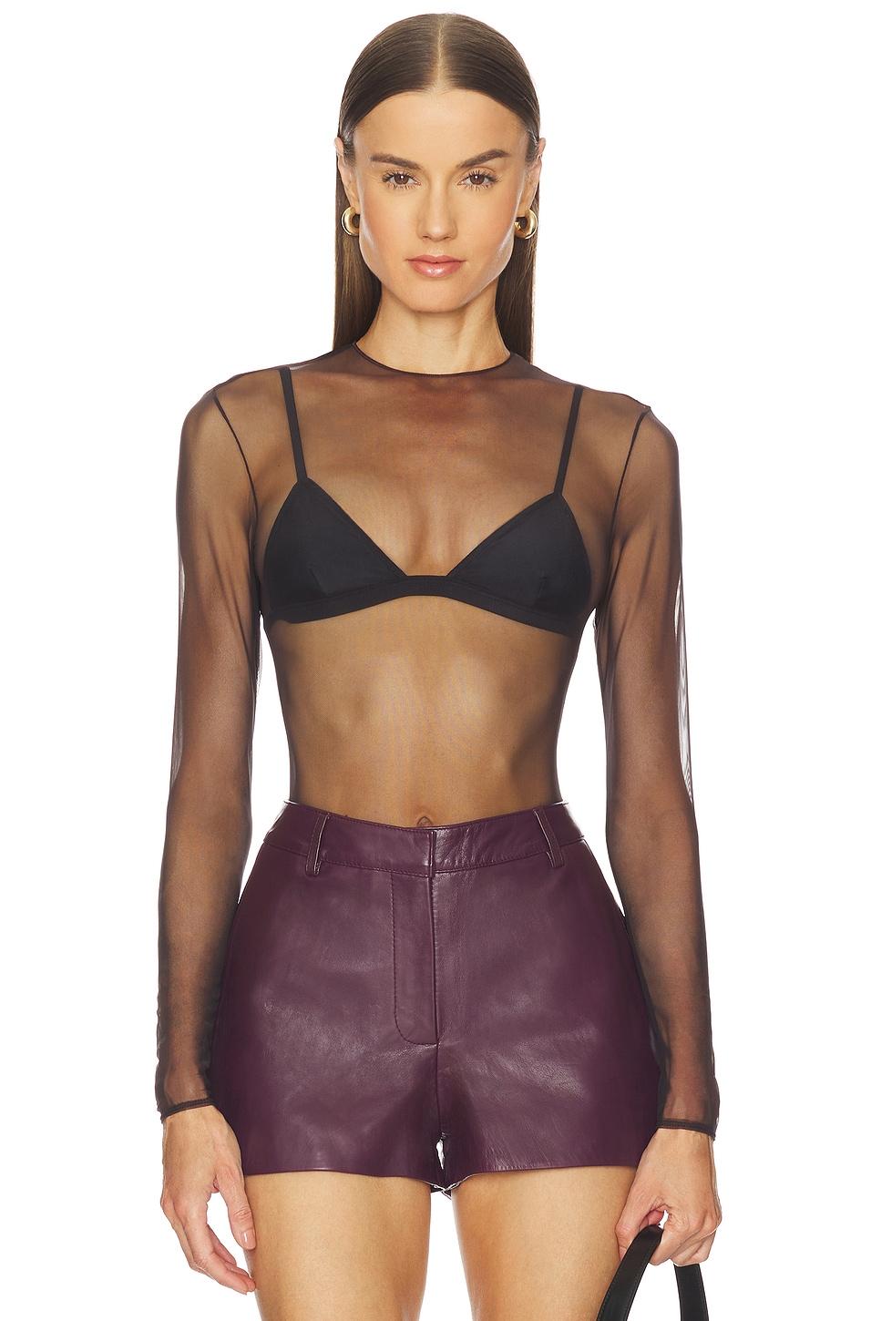 long sleeve mesh bodysuit