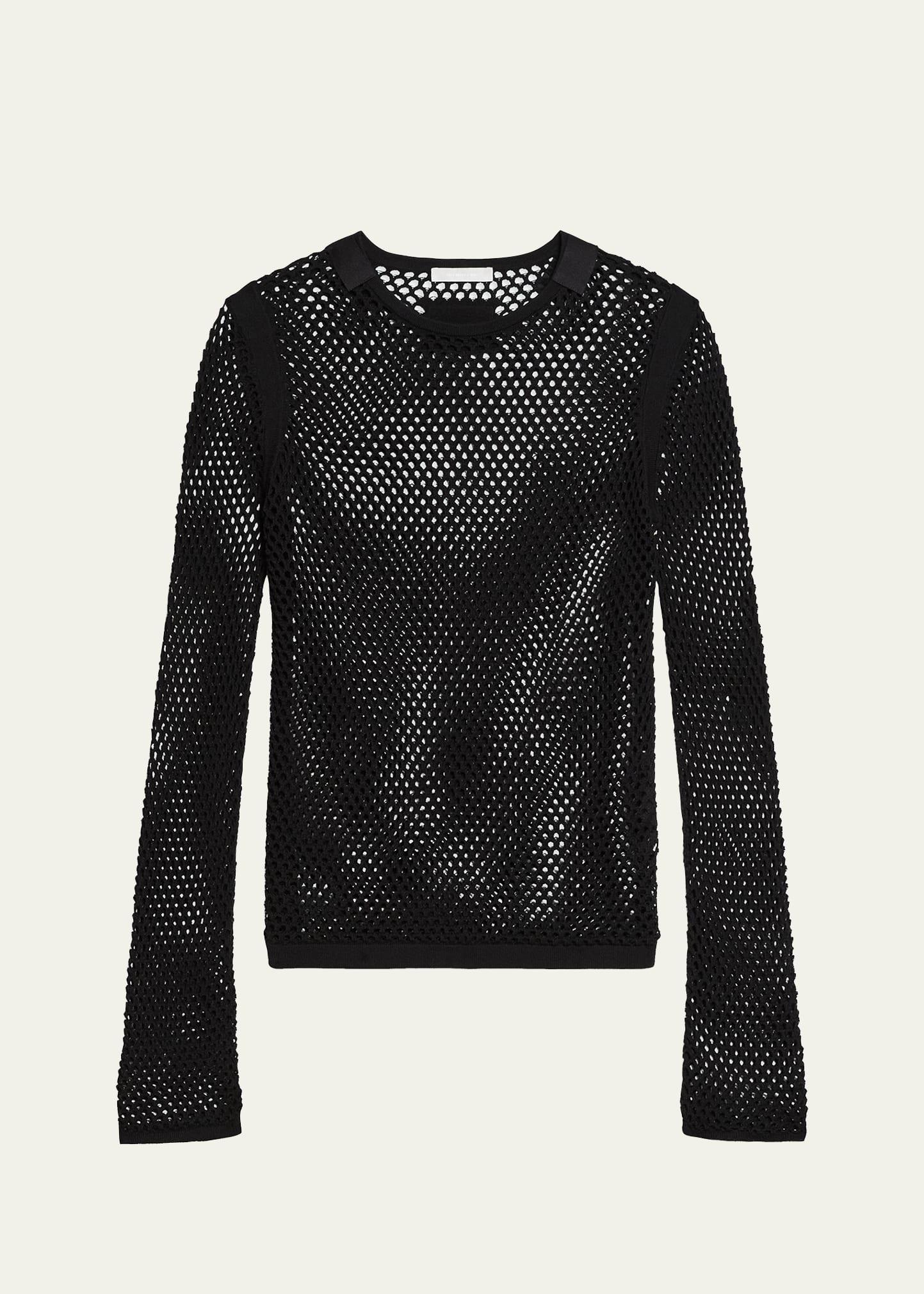long-sleeve mesh seatbelt top