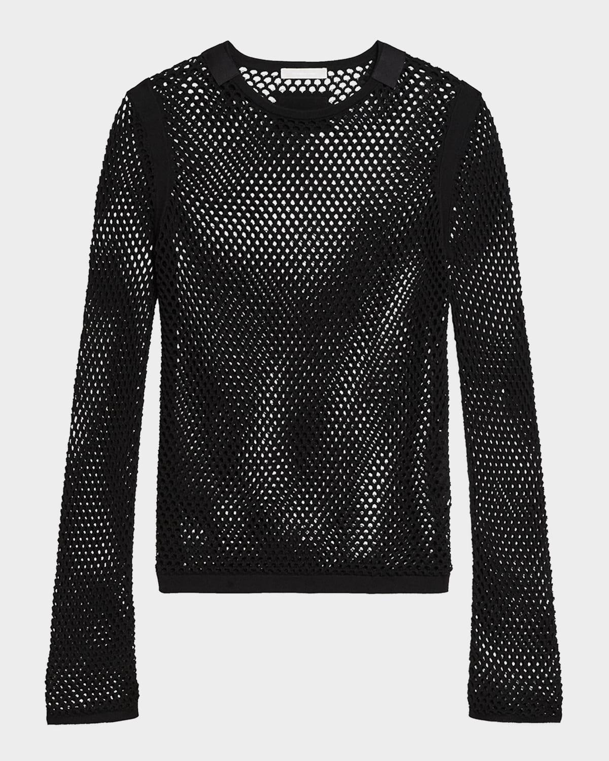 long-sleeve mesh seatbelt top