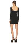 long sleeve mini dress with logo and elastic straps