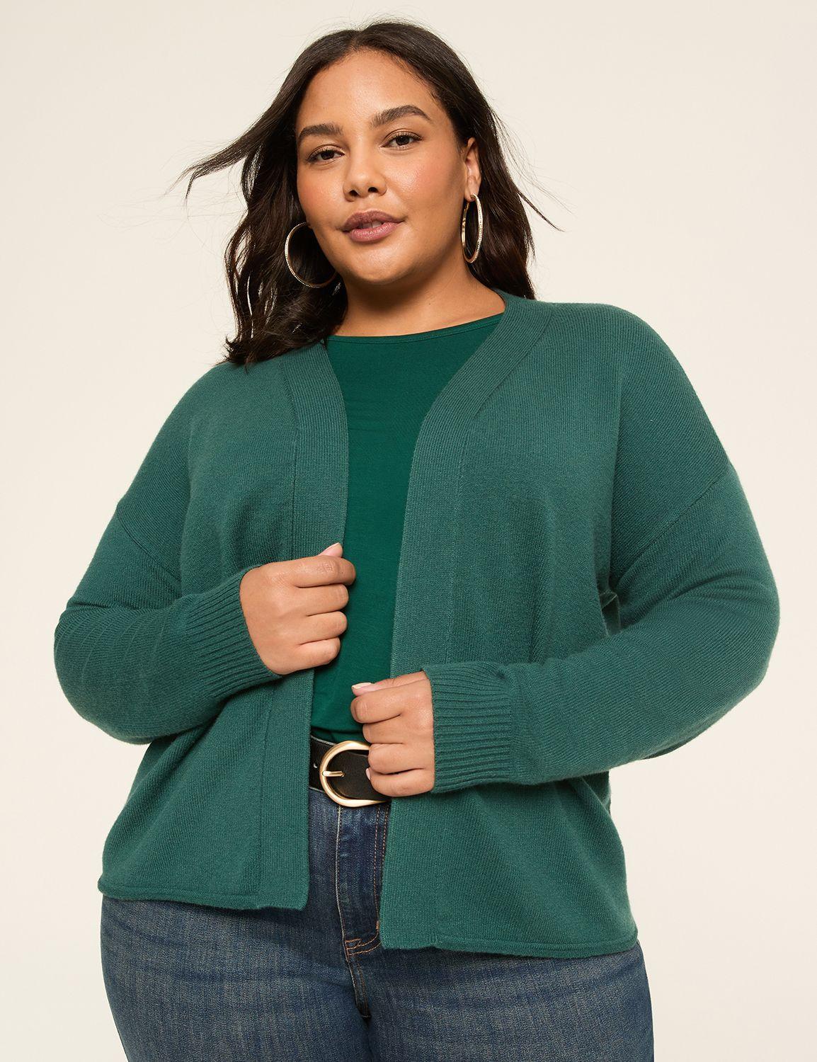 long-sleeve open-front cardigan