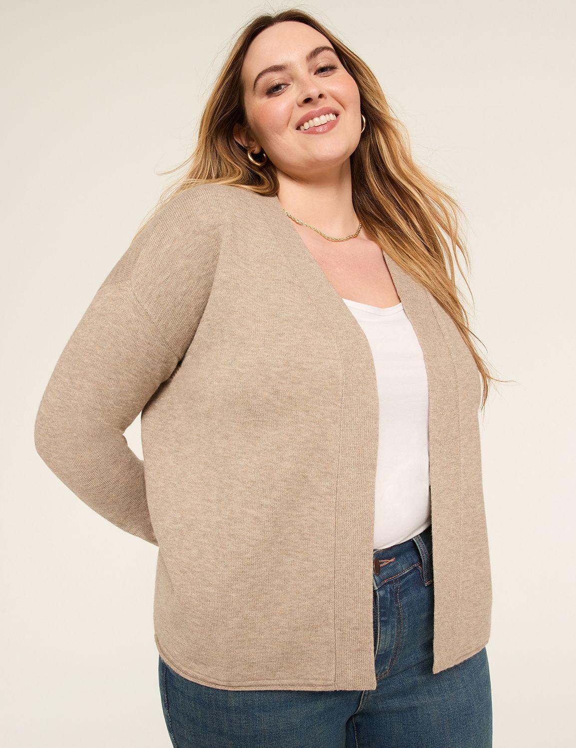 long-sleeve open-front cardigan