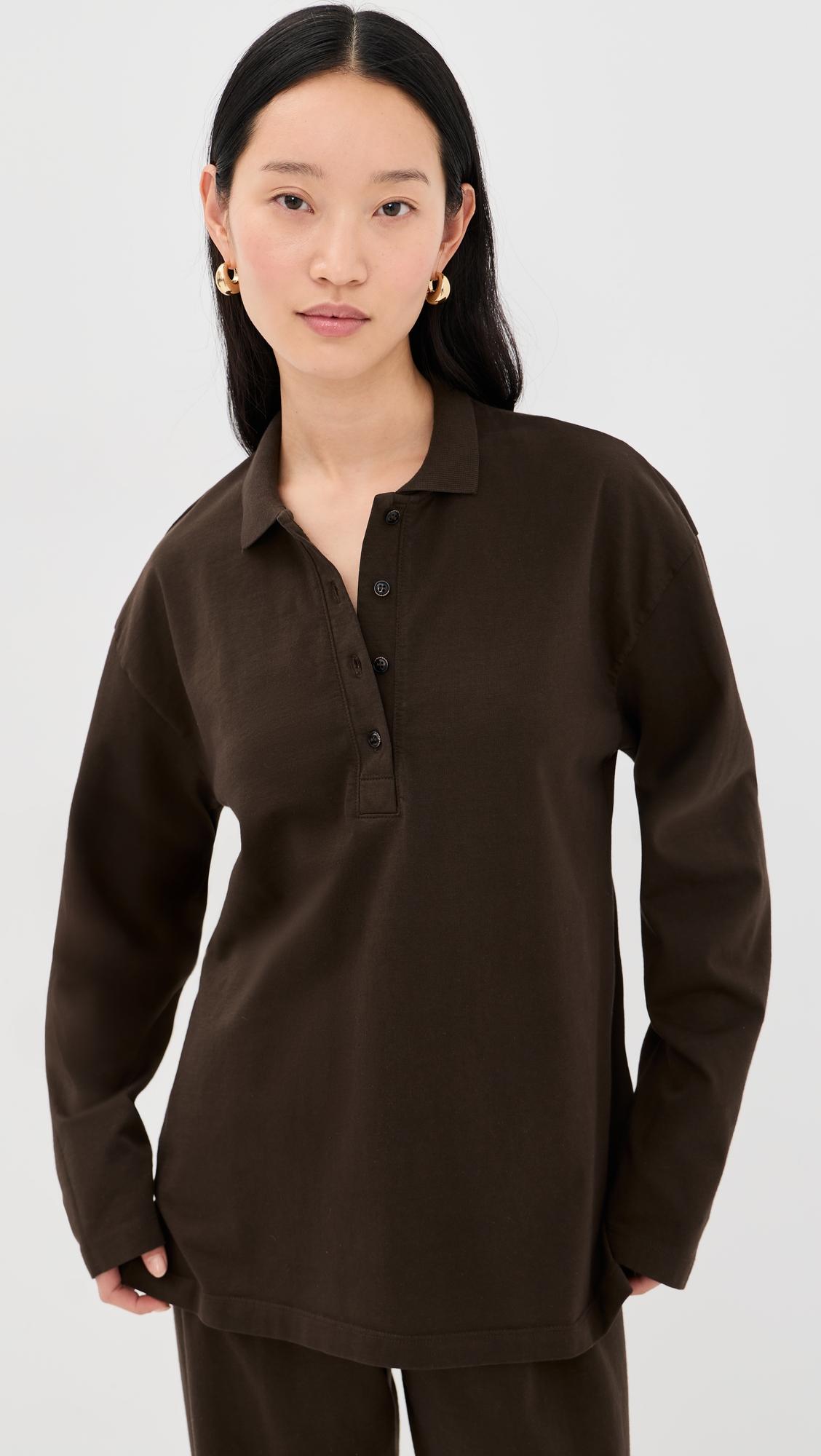 long sleeve oversized polo tee