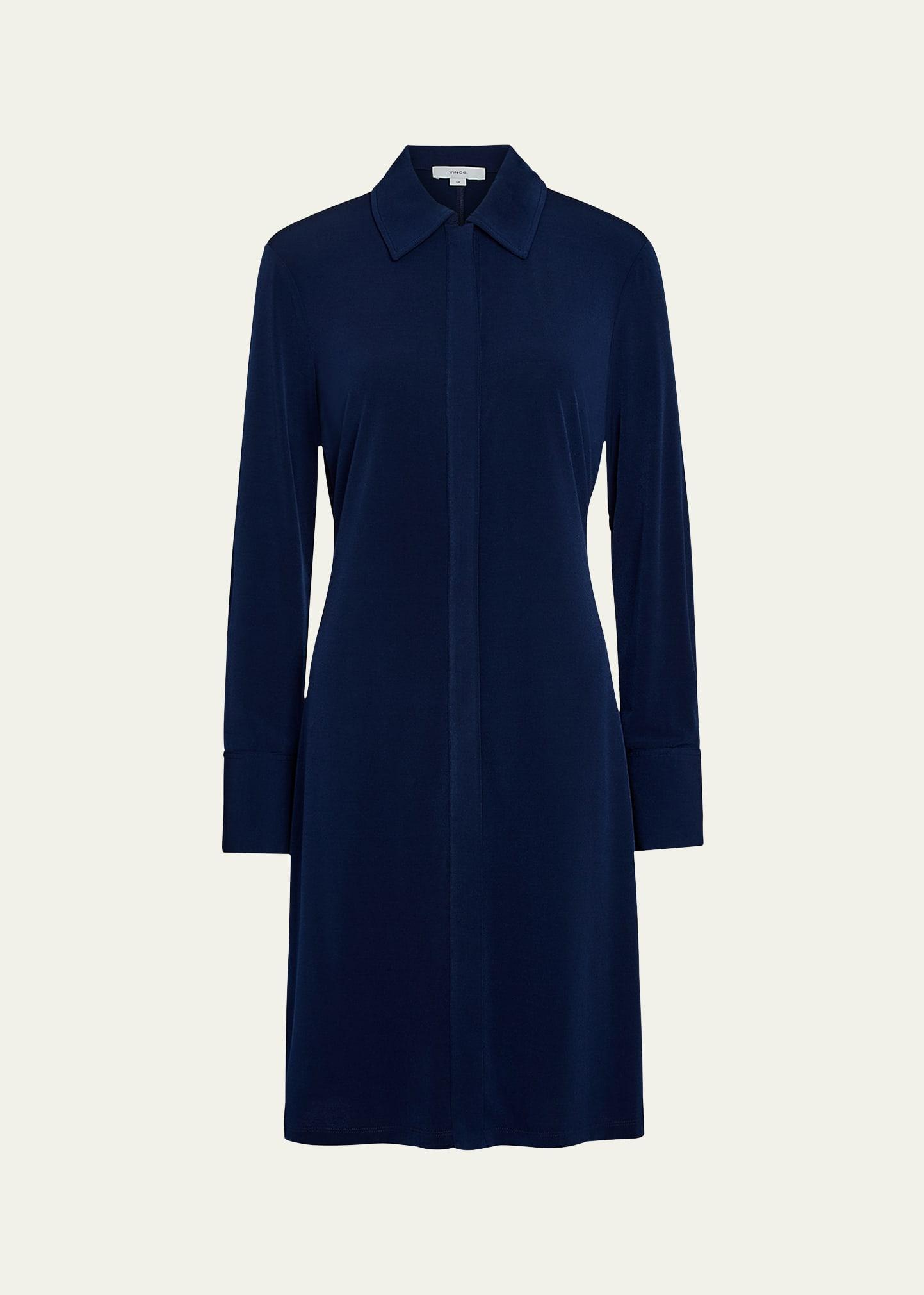 long-sleeve polo shirtdress