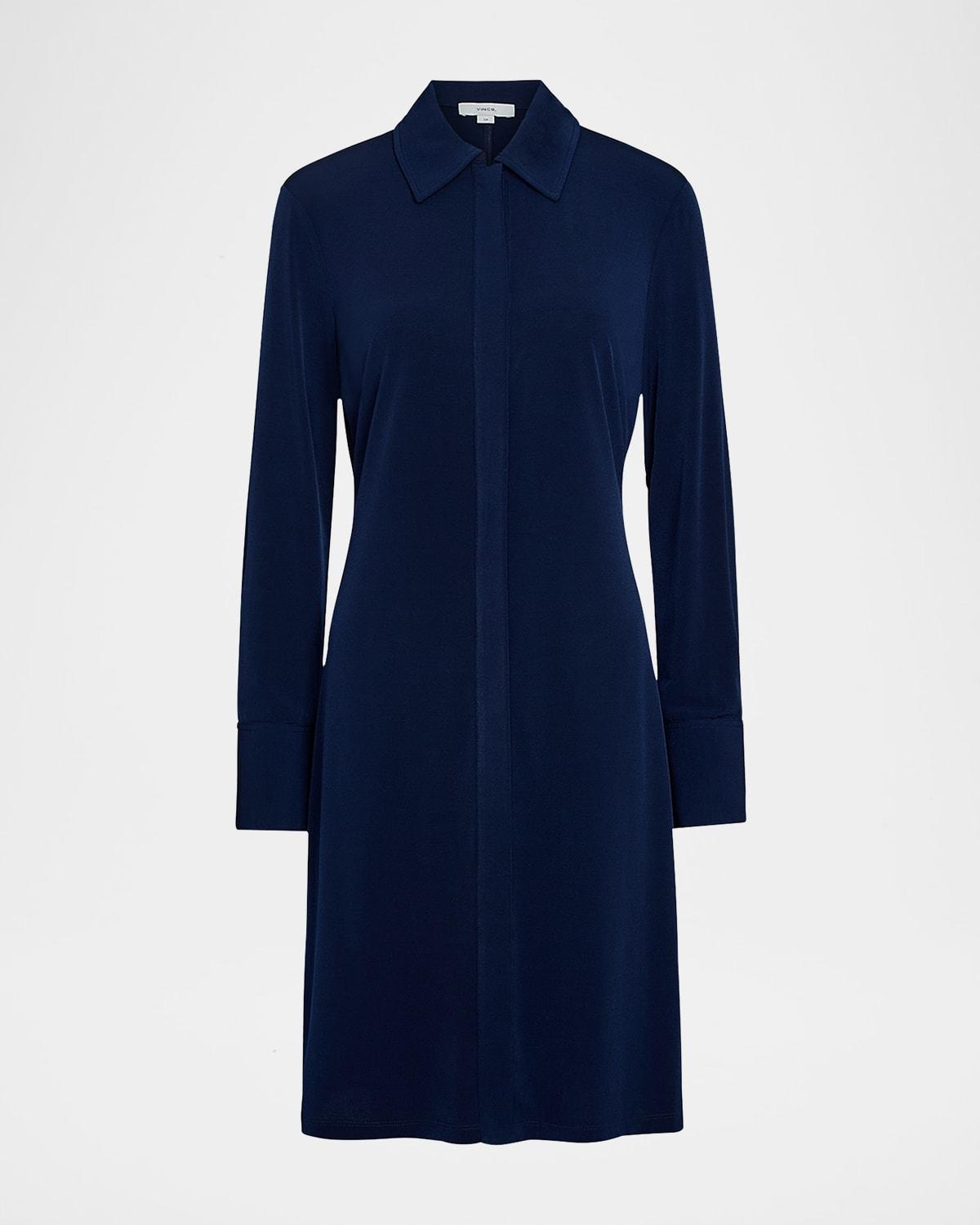 long-sleeve polo shirtdress