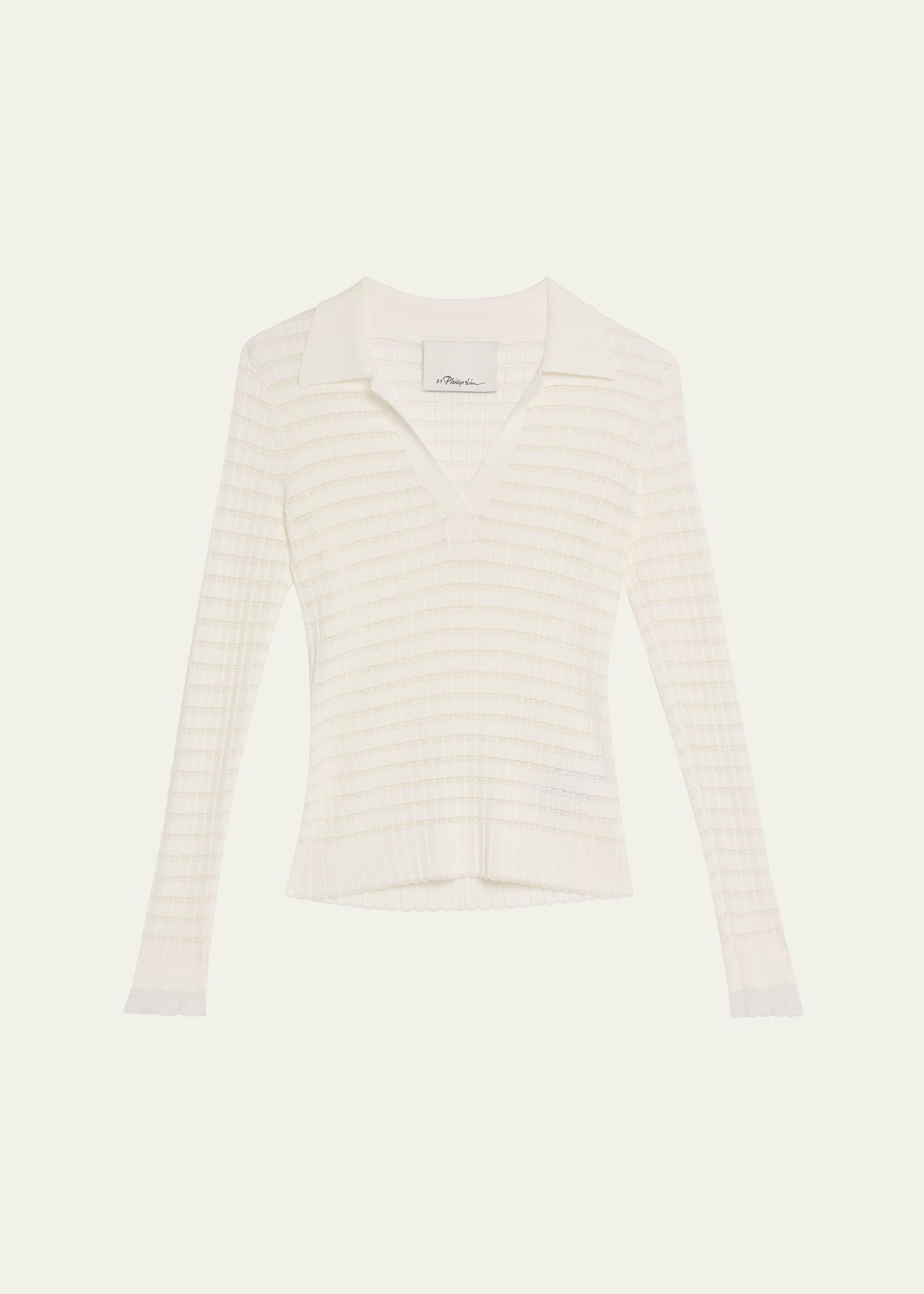 long-sleeve polo top