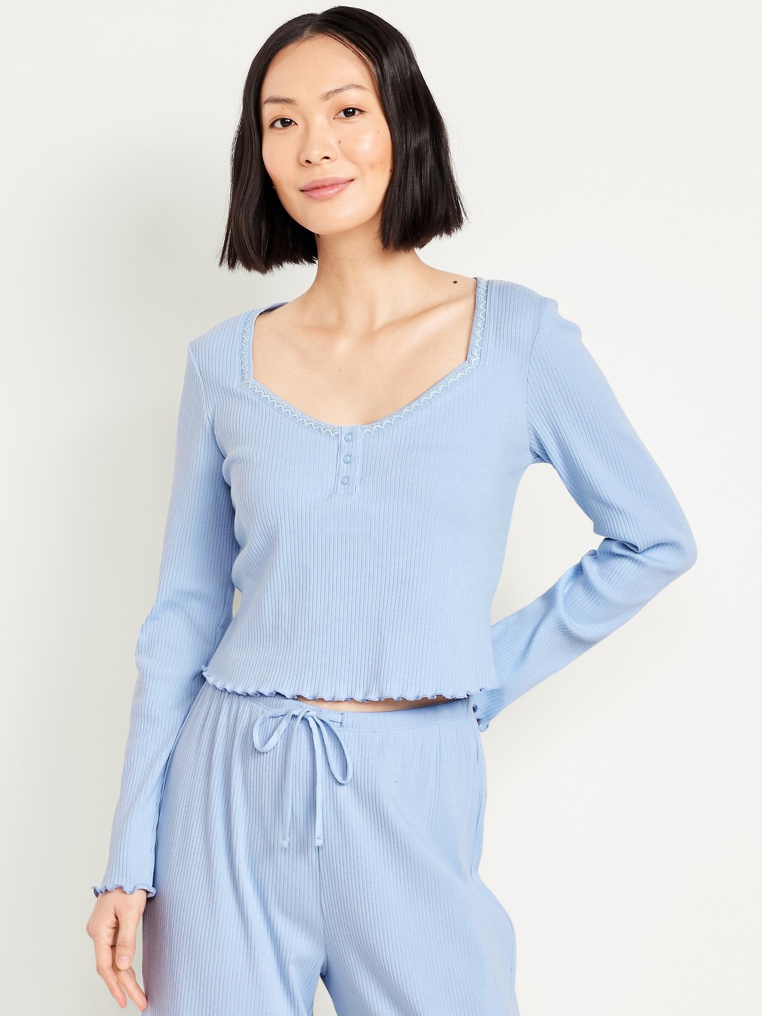 long-sleeve rib pajama top