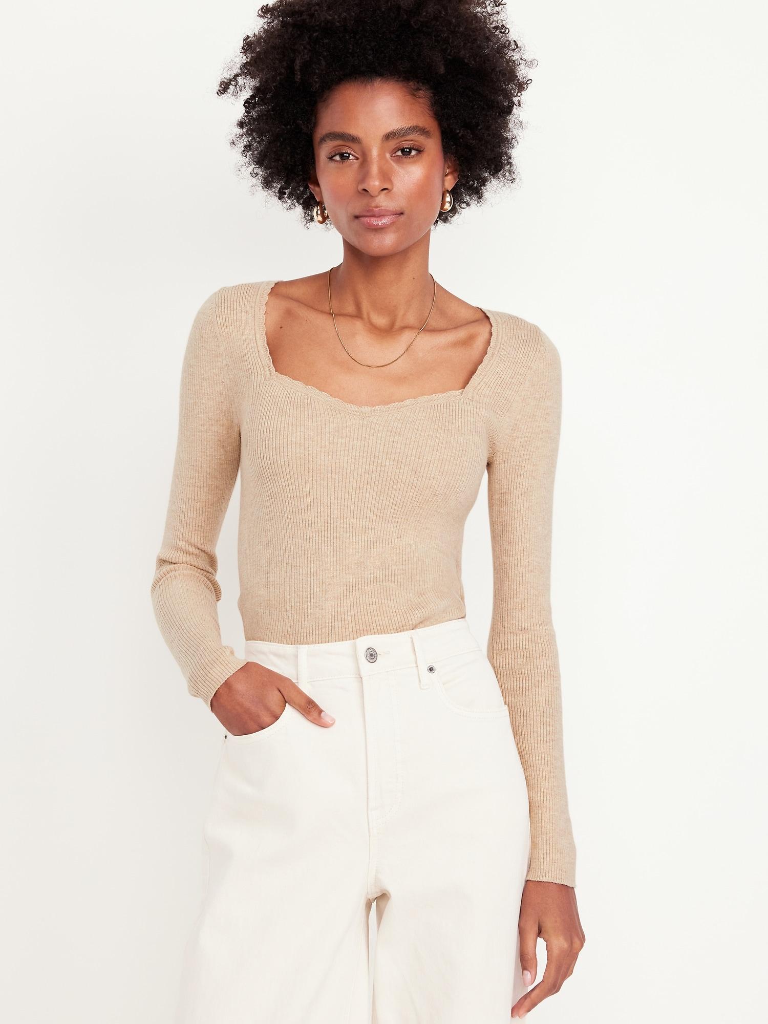 long-sleeve ribbed sweater