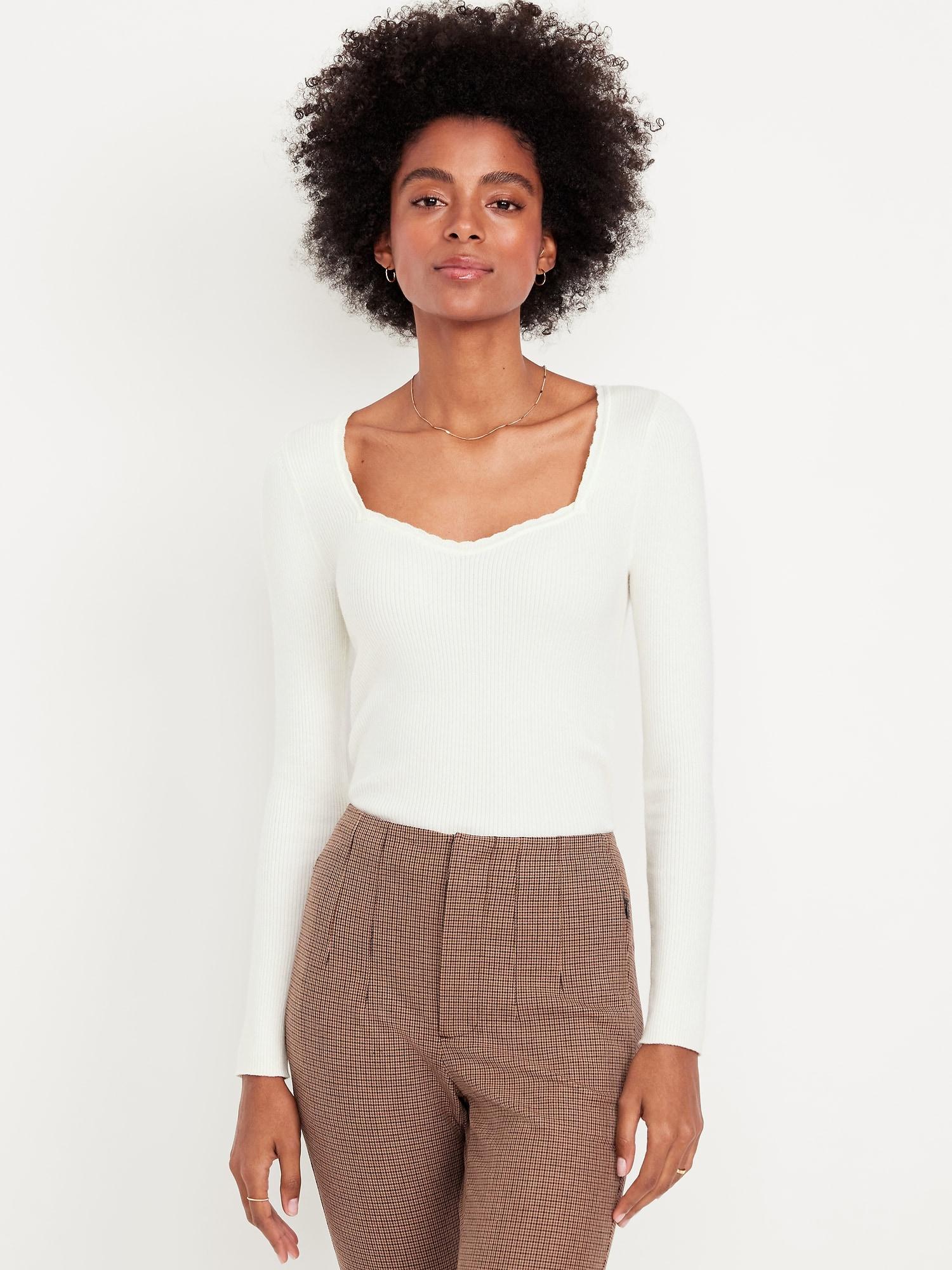 long-sleeve ribbed sweater