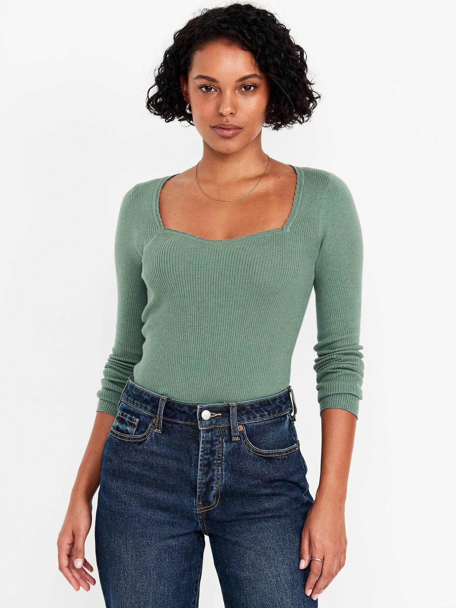 long-sleeve ribbed sweater
