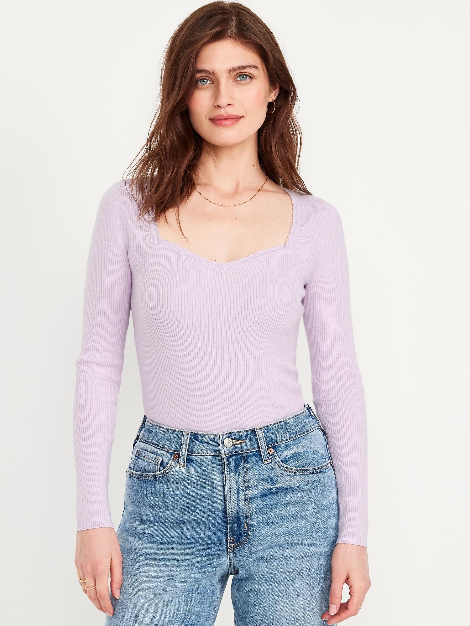 long-sleeve ribbed sweater