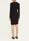 long-sleeve ruched crewneck dress