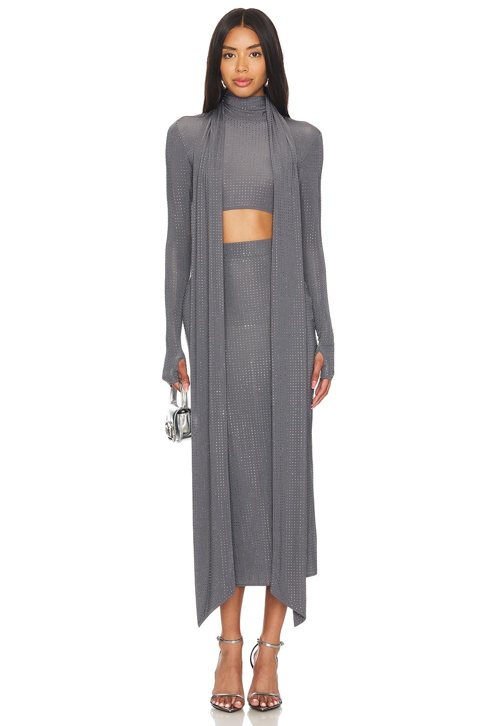 long sleeve scarf crop top