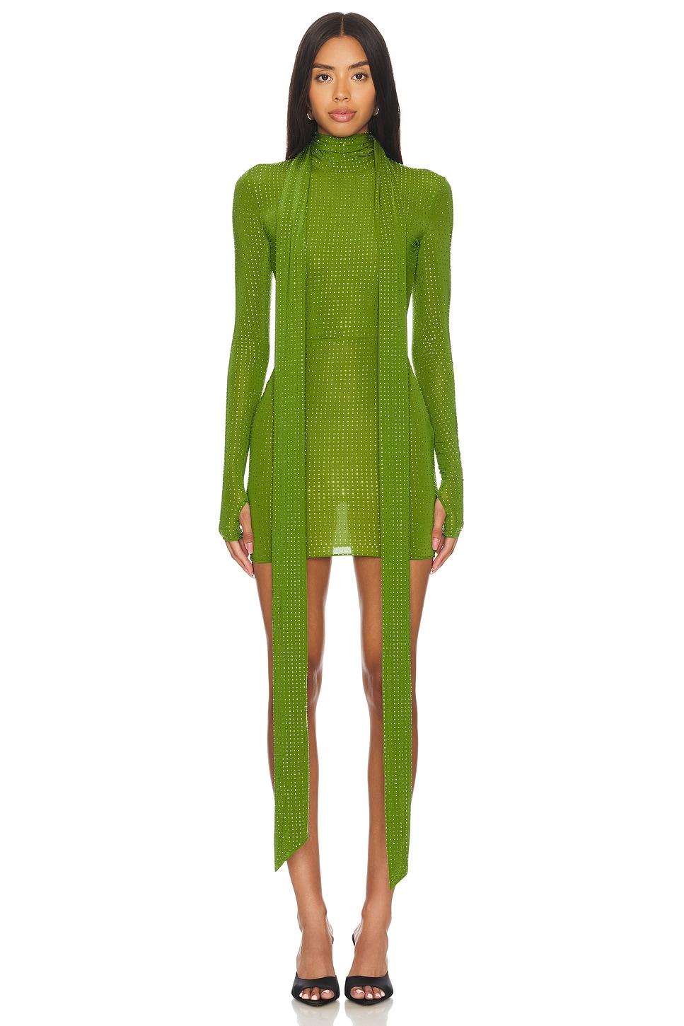 long sleeve scarf mini dress