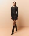 long-sleeve sequined mini dress