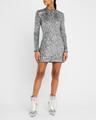 long-sleeve sequined mini dress