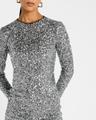 long-sleeve sequined mini dress
