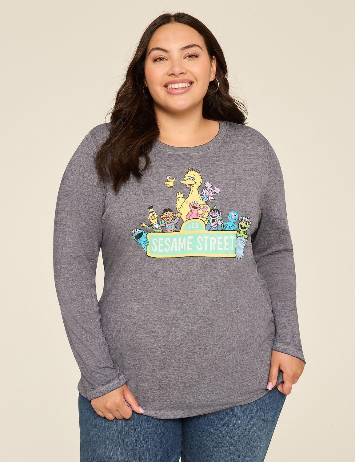long-sleeve sesame street graphic tee