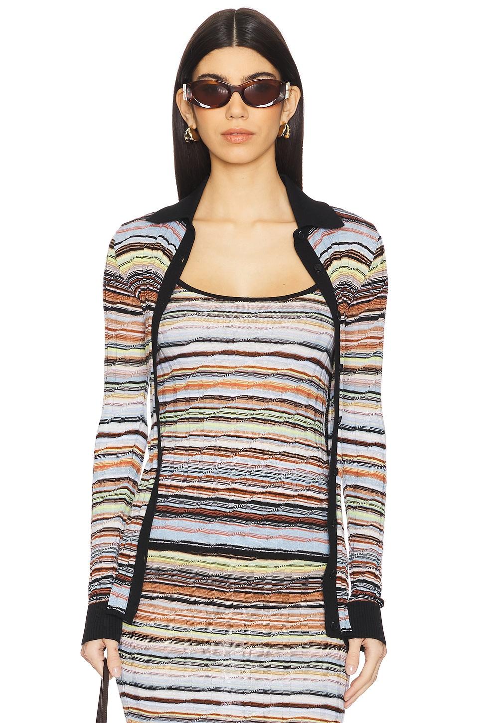 long sleeve shirt in multicolor with blue tones