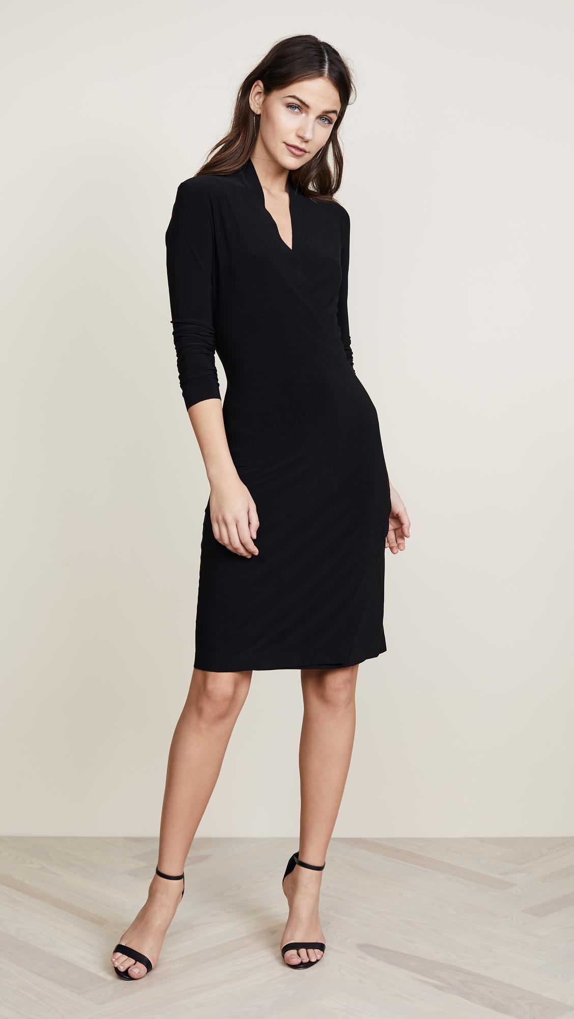 long sleeve side draped dress