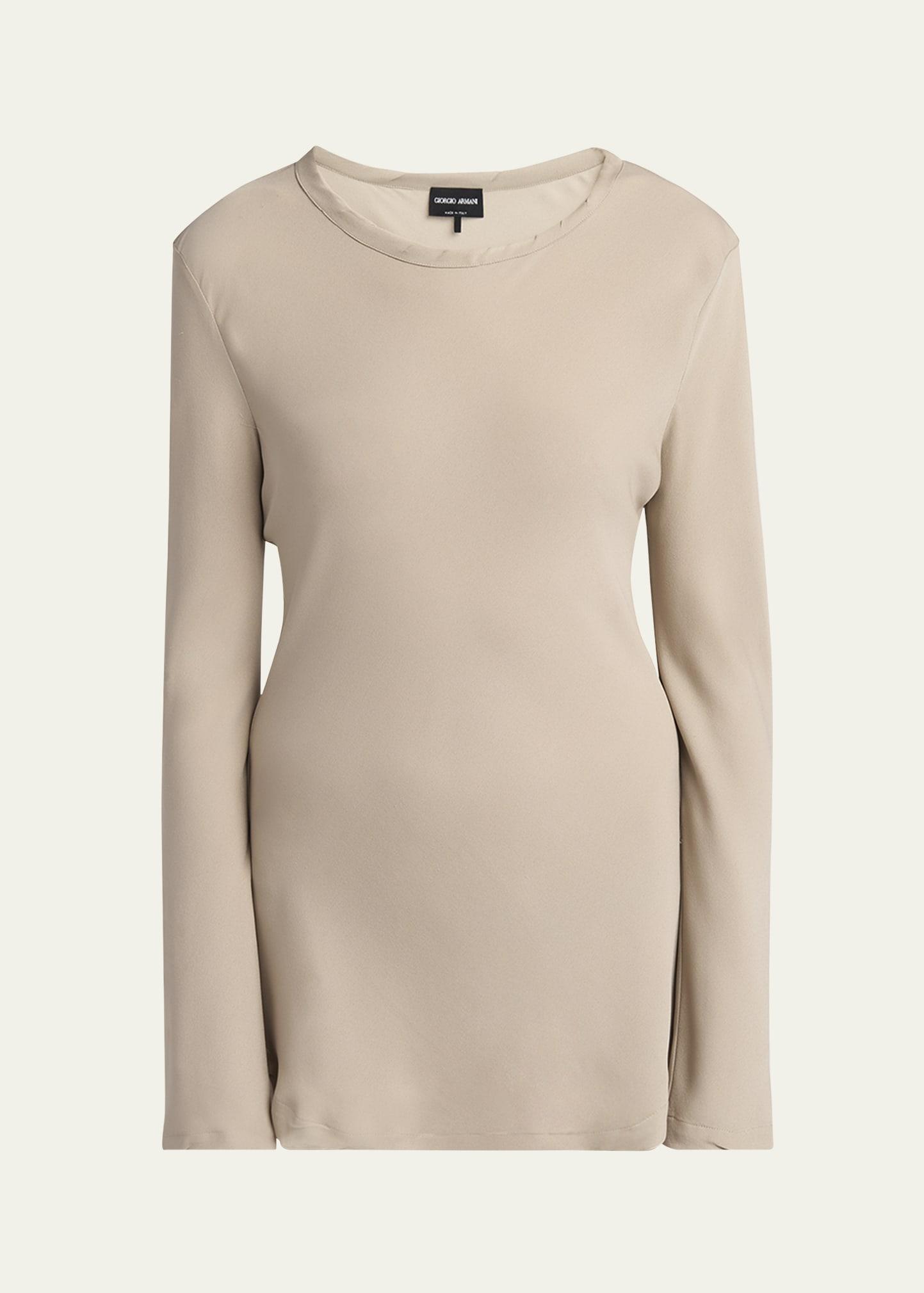 long sleeve silk shirt