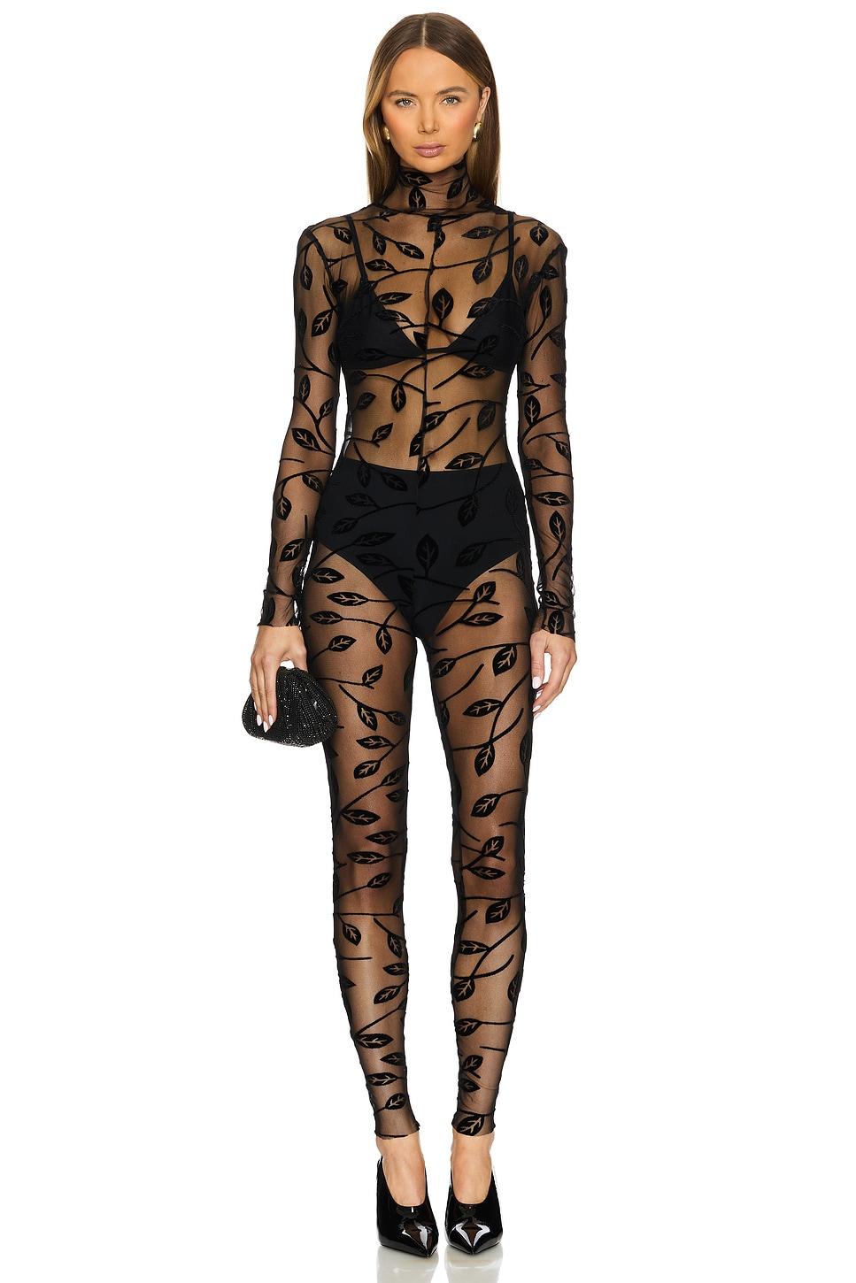 long sleeve slim fit turtleneck catsuit