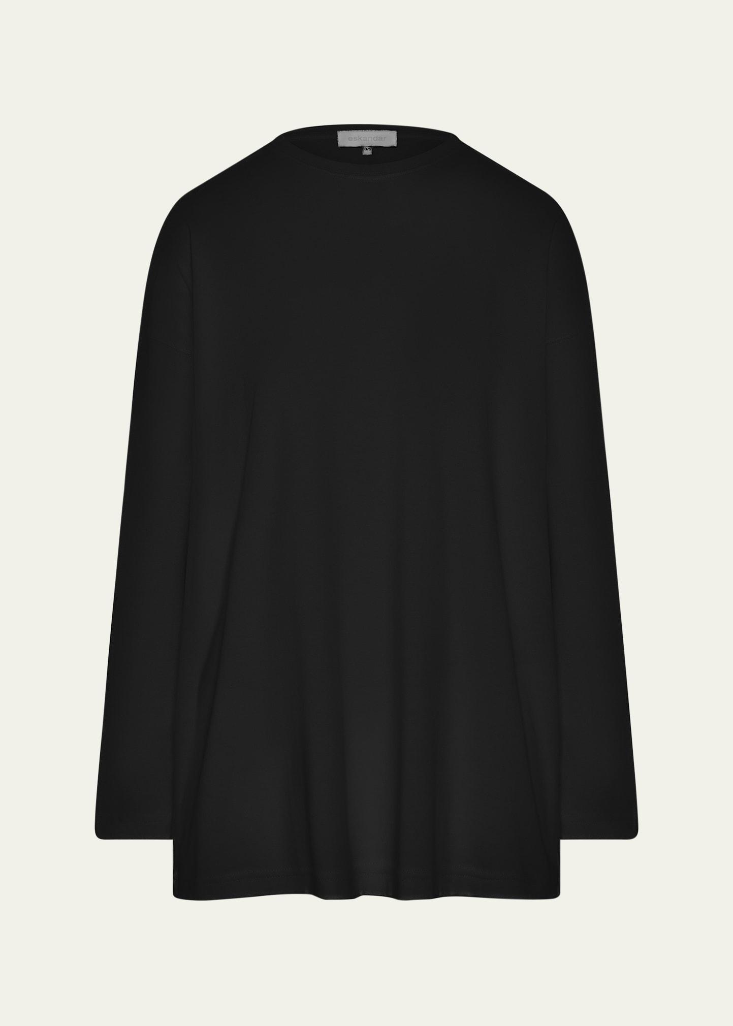 long-sleeve smaller round-neck top (long length)