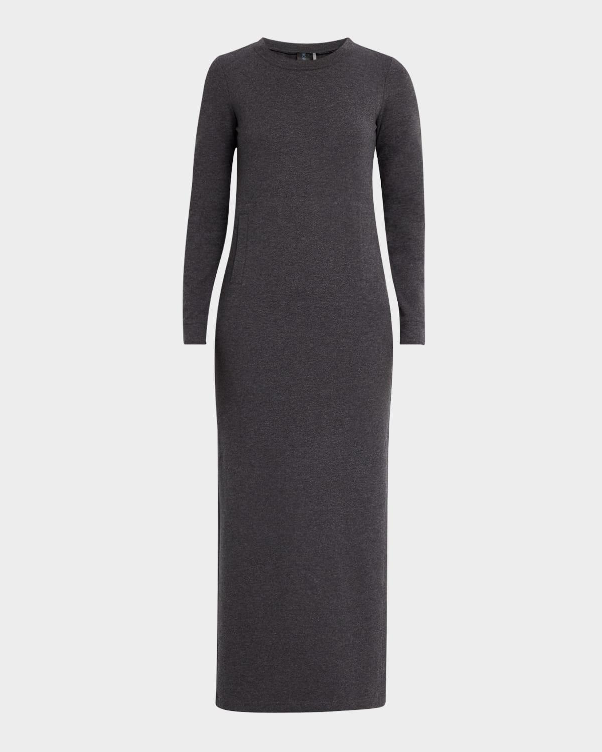 long-sleeve tailored maxi dress
