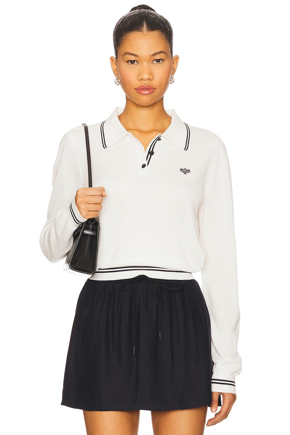long sleeve tennis polo top