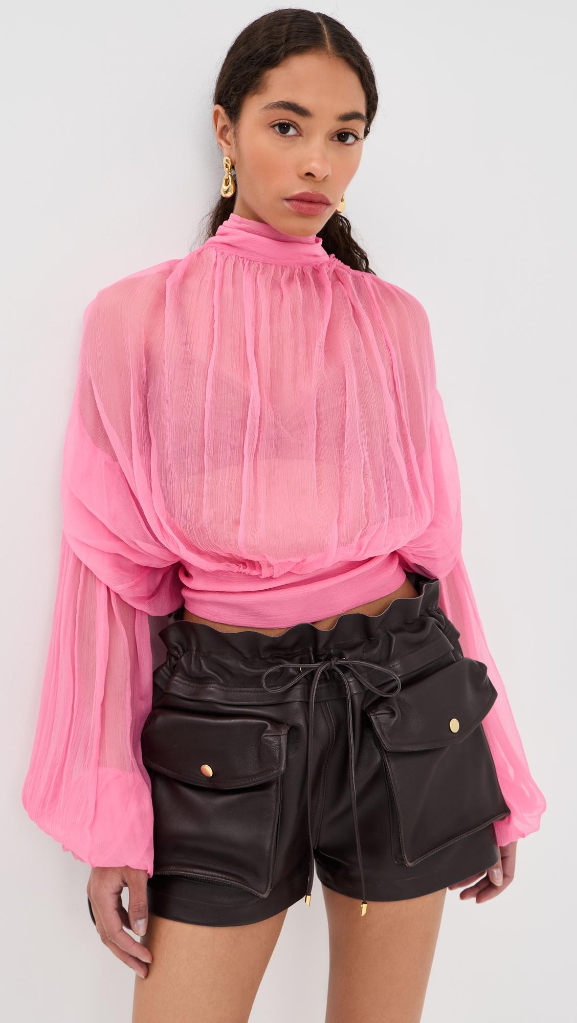 long sleeve top with scarf detail