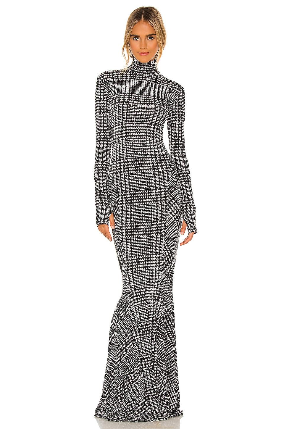 long sleeve turtle fishtail gown