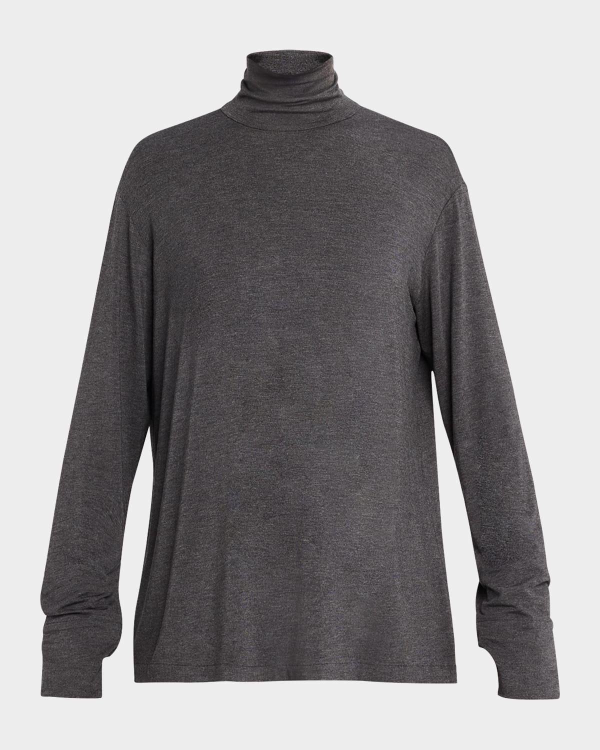 long-sleeve turtleneck easy fit top