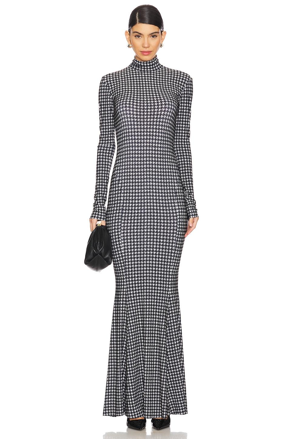 long sleeve turtleneck fishtail gown
