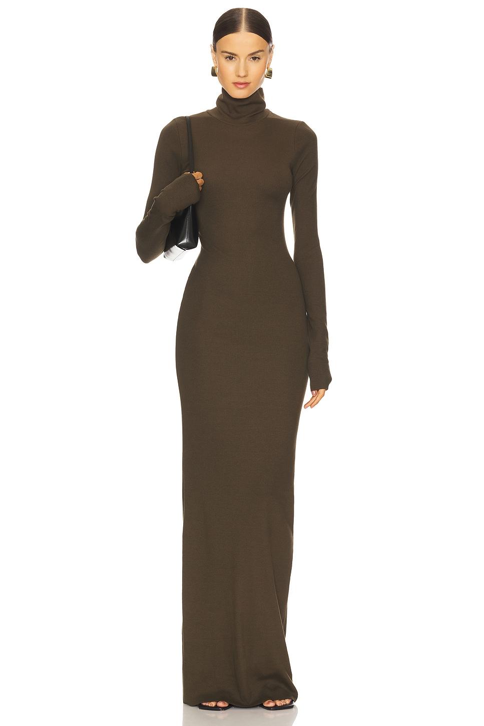 long sleeve turtleneck maxi dress