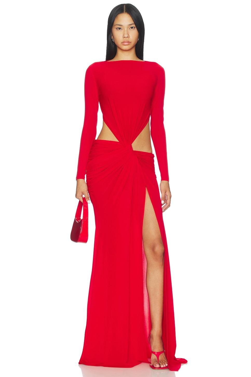 long sleeve twist gown