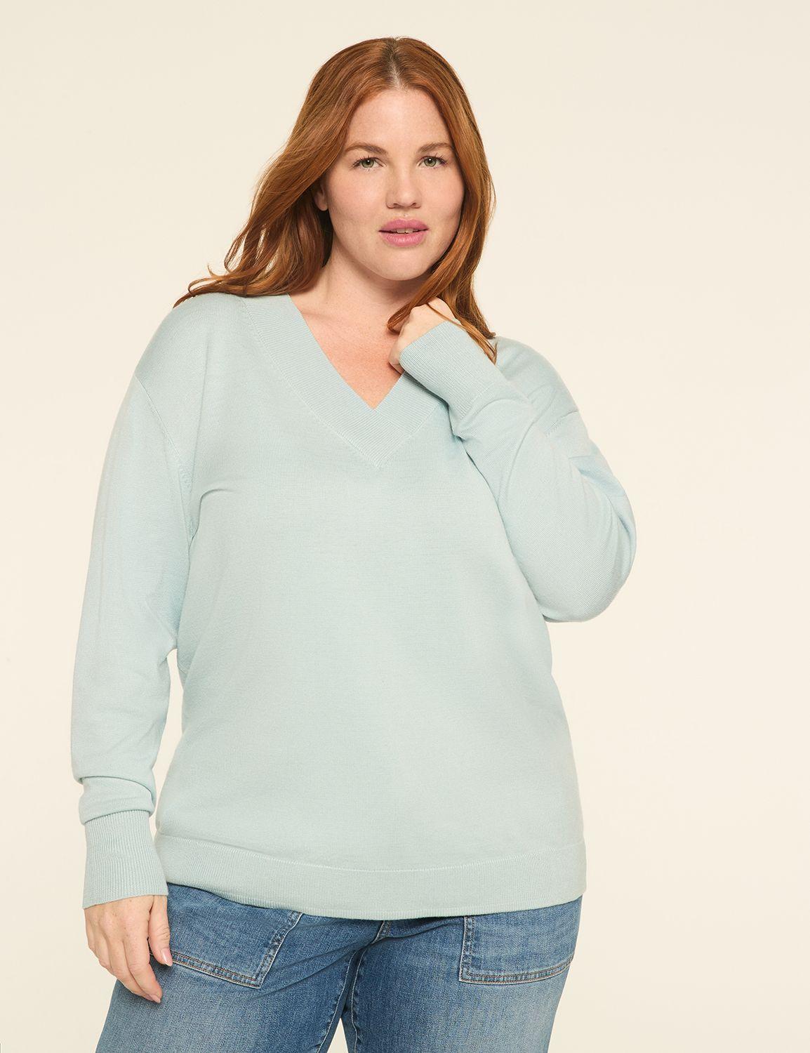 long-sleeve v-neck sweater