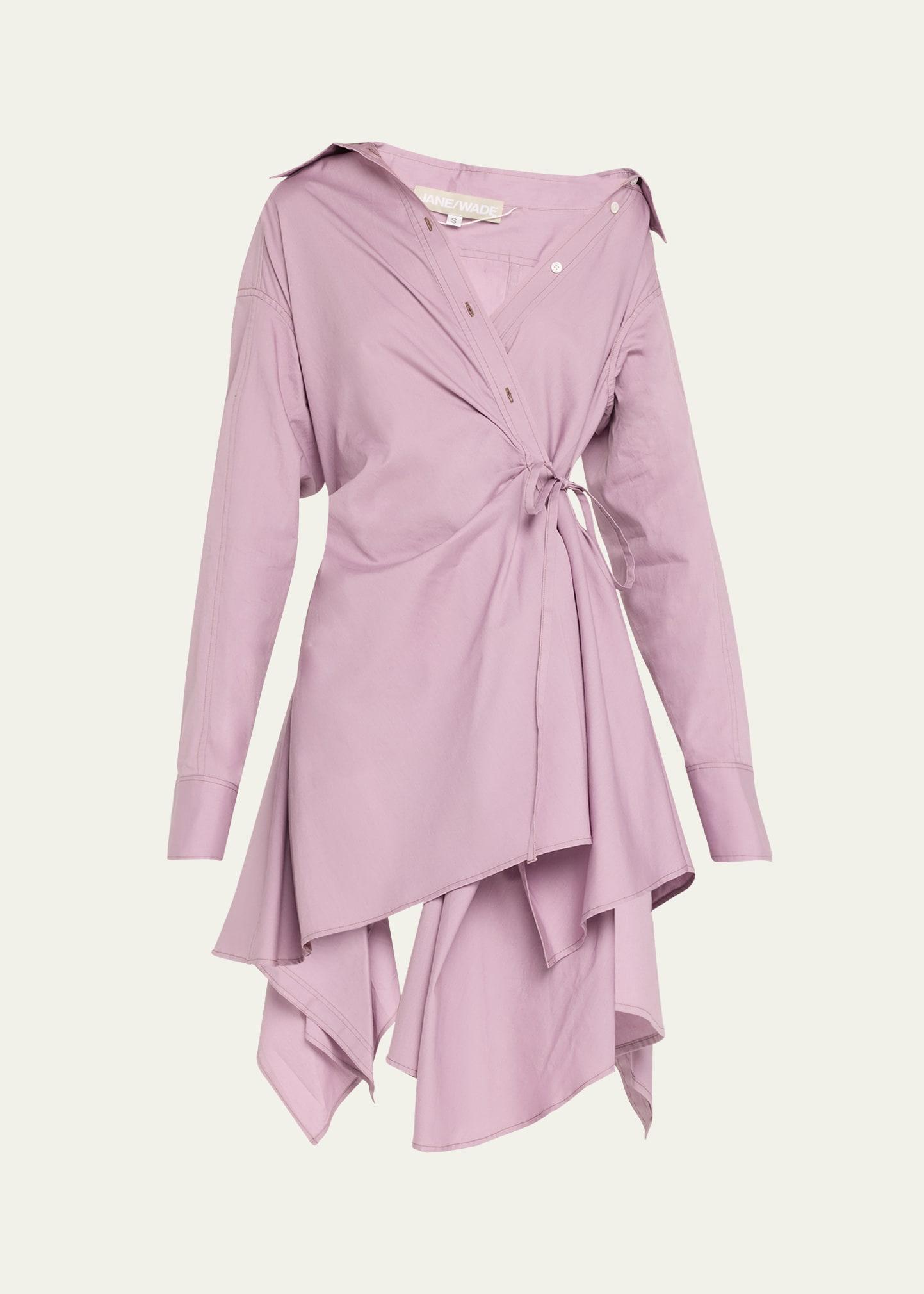 long-sleeve wrap shirtdress