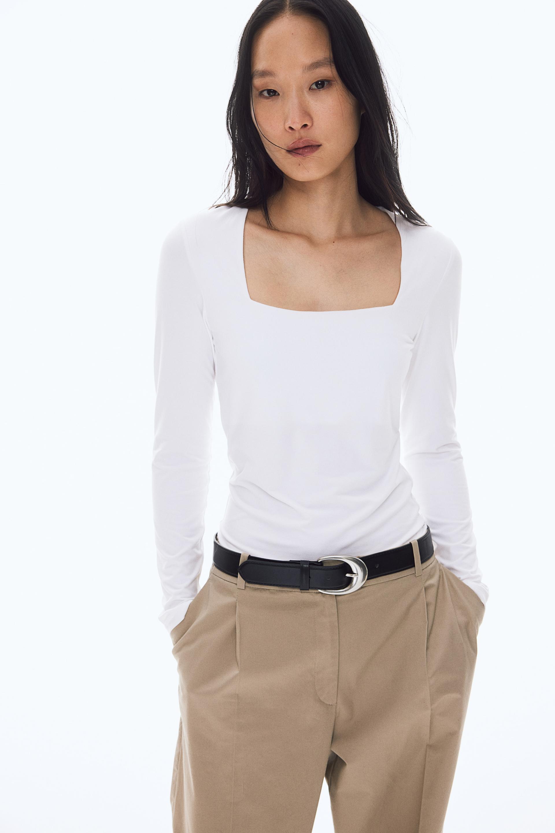long-sleeved jersey top