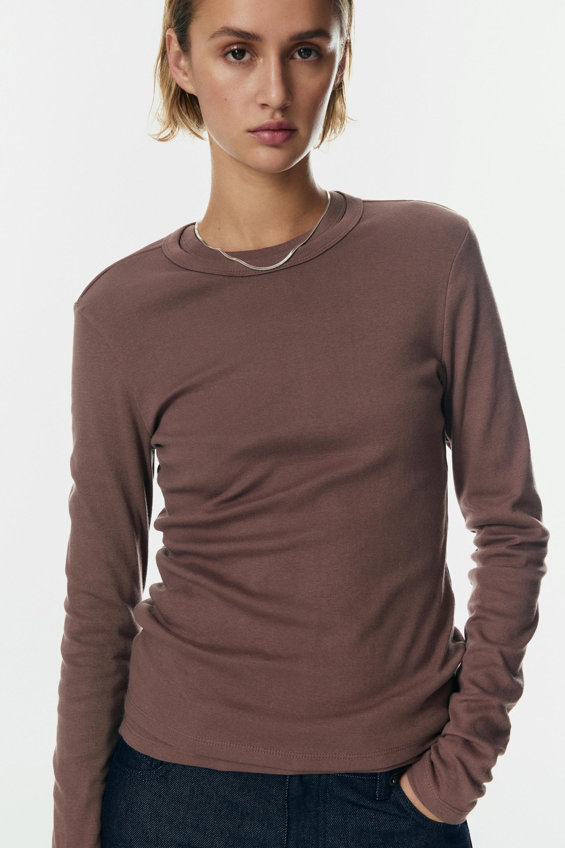 long-sleeved jersey top